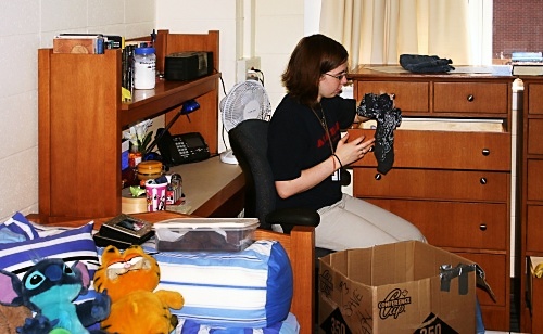 Katy unpacking